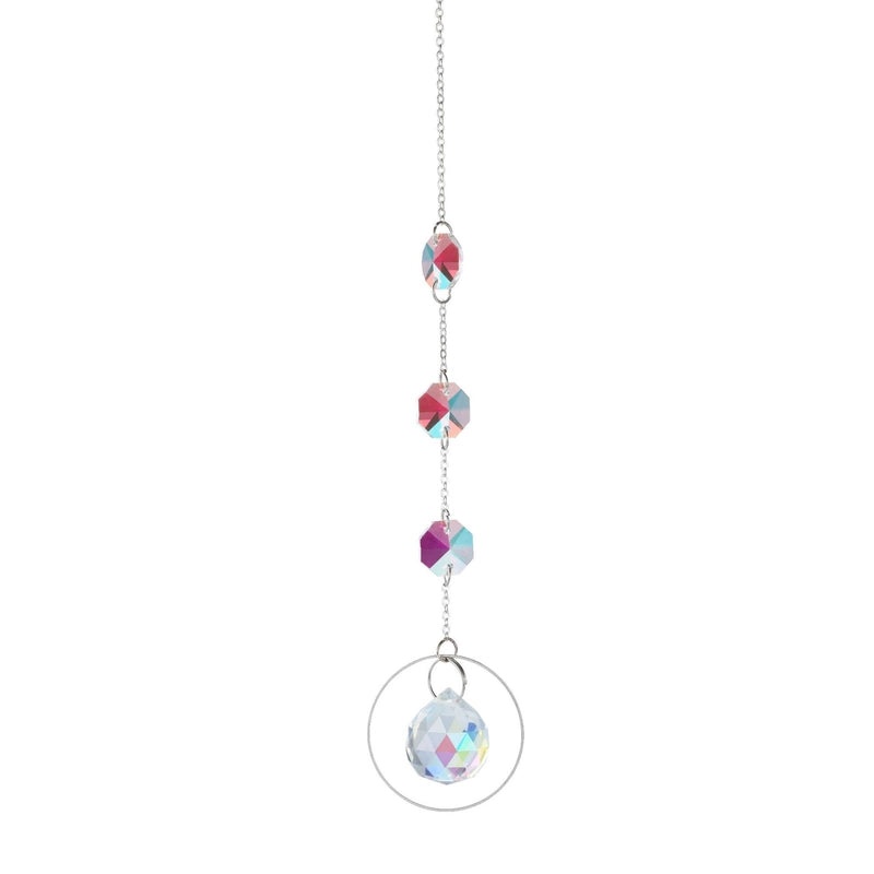 Celestial Geometric Moon Pendant with Crystal Charm|Jewelry & Accessories