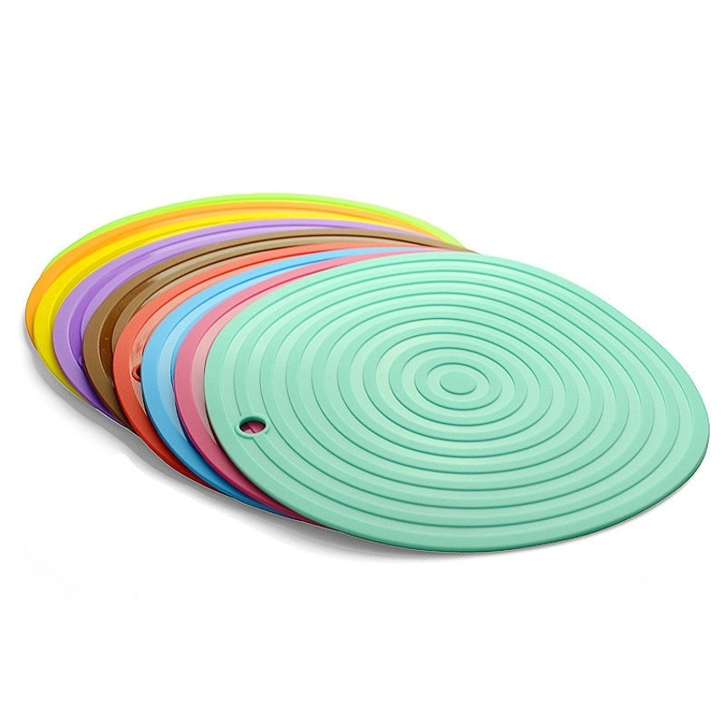 Round Silicone Heat Insulation Mat 18/24/30cm Non-Slip Casserole Bowl Placemat | Kitchen Accessories
