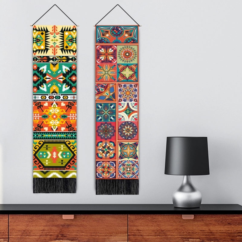 Bohemian Printed Cotton Linen Polyester Tapestry Wall Hanging | Home Decor Wall Art