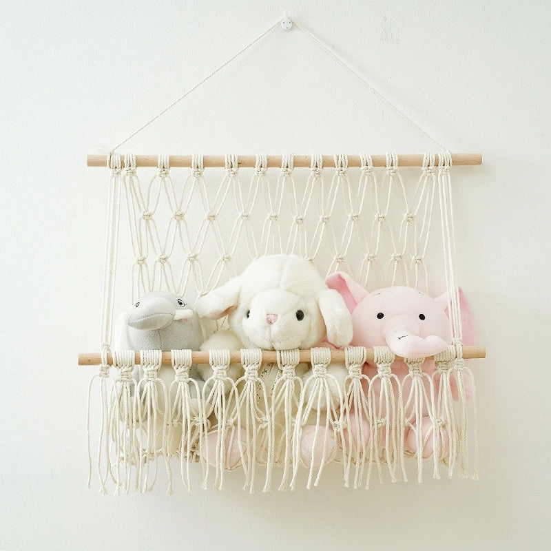 Hand-Woven Nordic Cotton Rope Wall Shelf|Home Storage & Organization