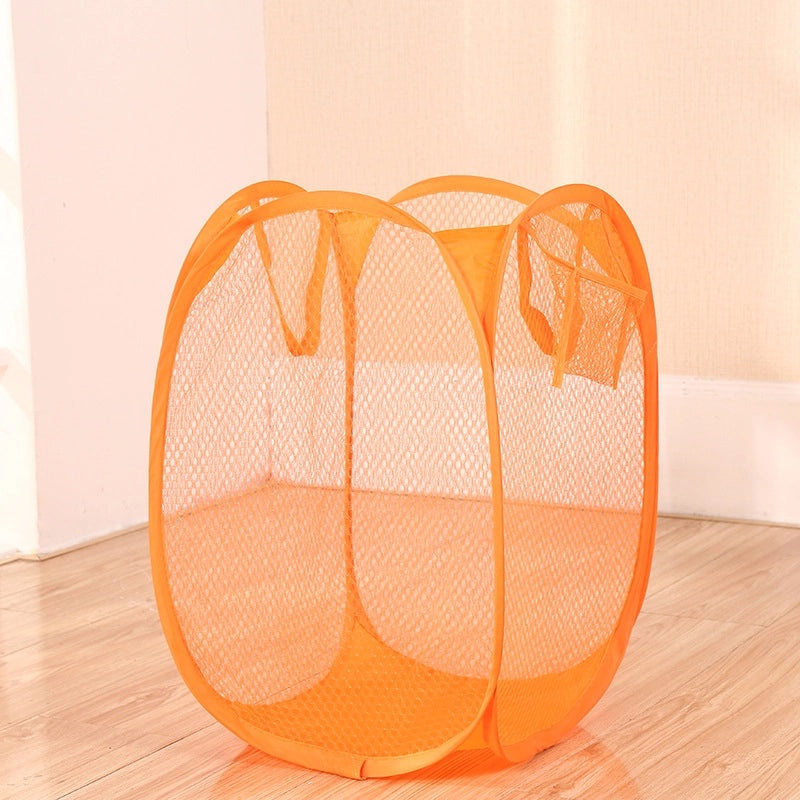 Foldable Grid Laundry Basket Lightweight Storage Basket for Bathroom and Household Use|Home Storage & Organization