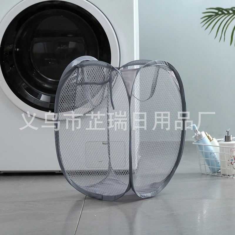 Foldable Grid Laundry Basket Lightweight Storage Basket for Bathroom and Household Use|Home Storage & Organization
