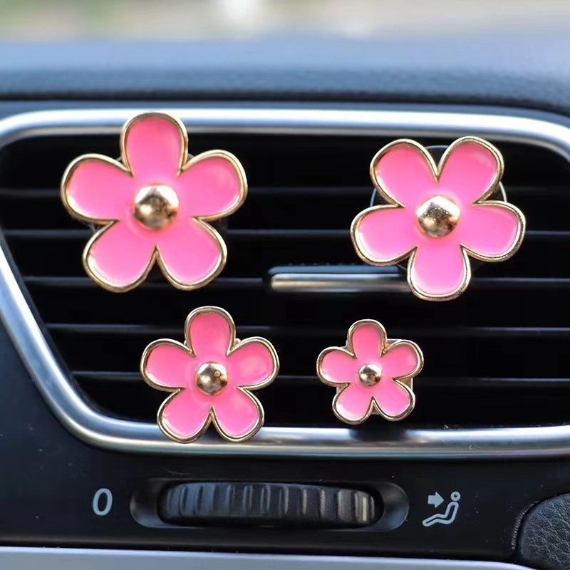 4 Pieces Alloy Daisy Flower Car Air Freshener Clips Aromatherapy Vent Decoration|Car Accessories
