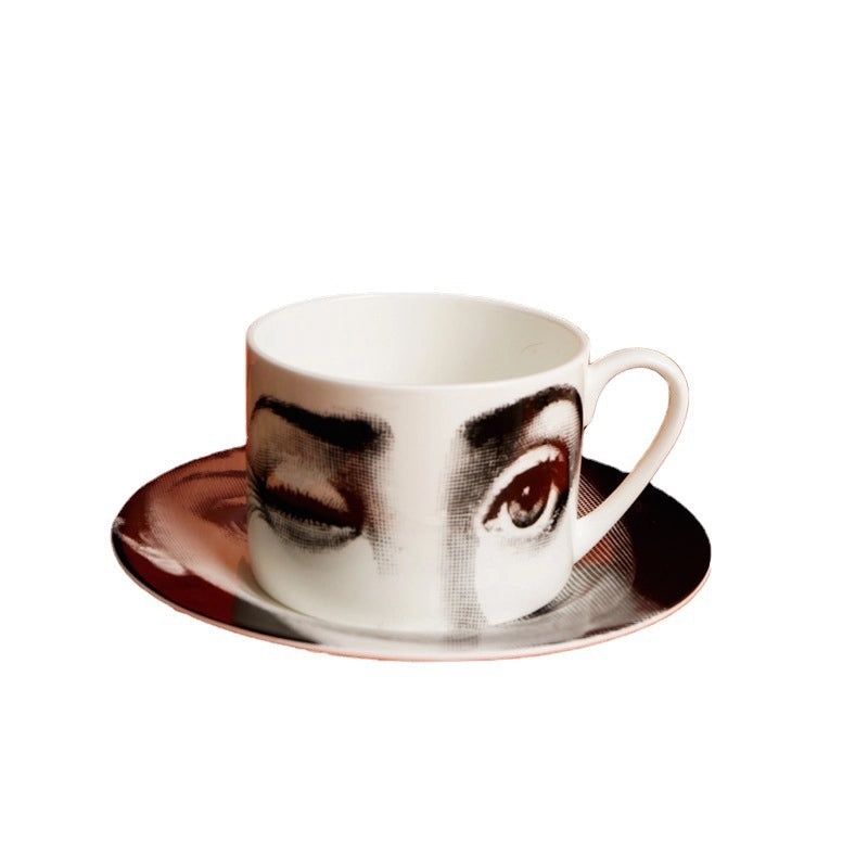 Vintage White Porcelain Water Bottle with Handmade Human Portrait | Drinkware & Bottles