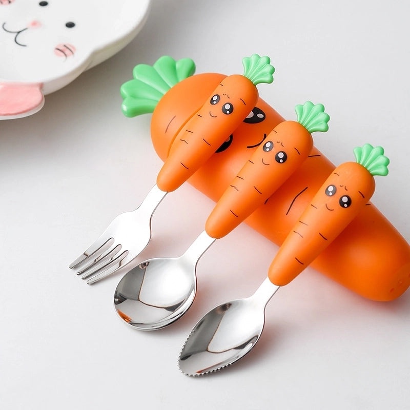 Adorable Carrot-Themed Stainless Steel Utensil 1 Piece|Kitchen & Dining Tableware
