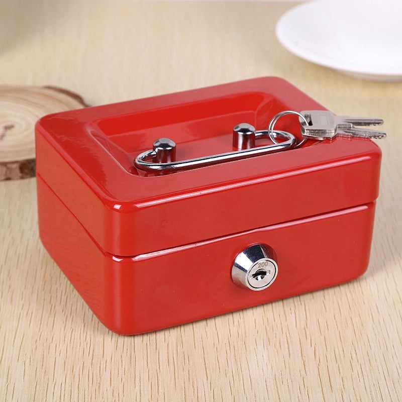 Mini Metal Cash Box with Key for Home and Car Storage | Home Storage & Organization