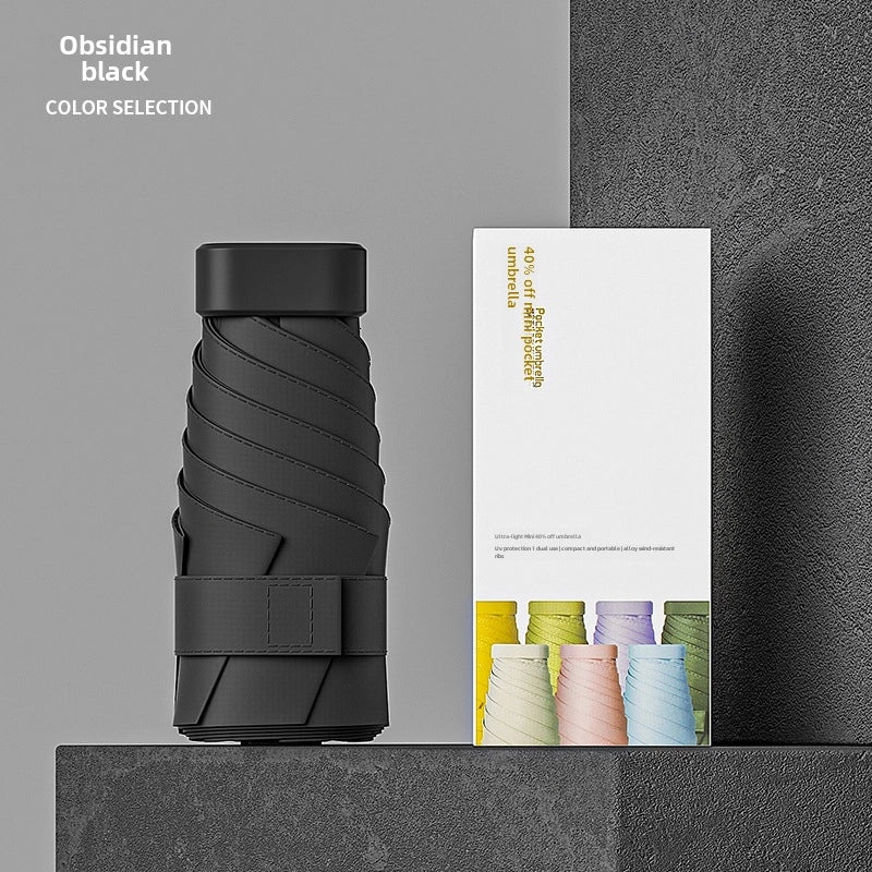 Ultra Light 60% UV Protection Folding Sun Umbrella for Women | Portable Pocket Sunshade with Custom Logo | Promotional Item | Fashion Accessories