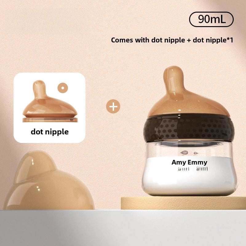 Amy Amy Newborn Glass Baby Feeding Bottle High Temp Resistant Anti-Colic Wide Neck Imitation Breastfeeding Bottle|Baby Feeding Bottles