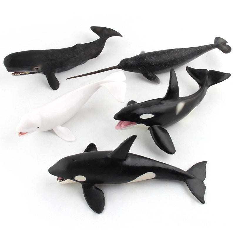 Realistic Marine Animal Toy Set|Educational Marine Life Models|Whale and Narwhal Figure Collection|Ocean Animal Simulation Toys|Kids Learning Mod
