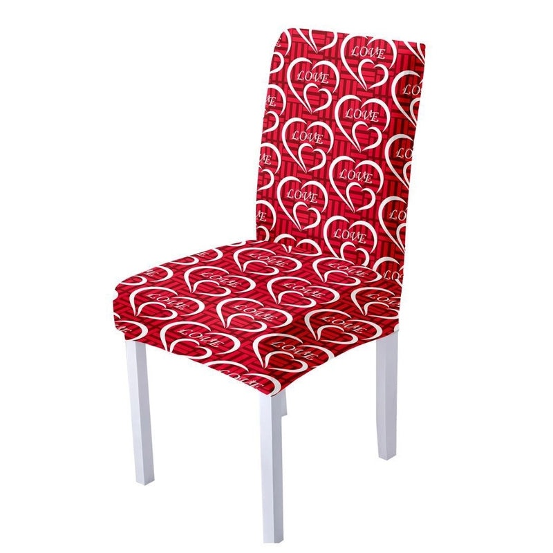 Romantic Valentine’s Day Heart-Shaped Polyester Chair Cover|Home Decor
