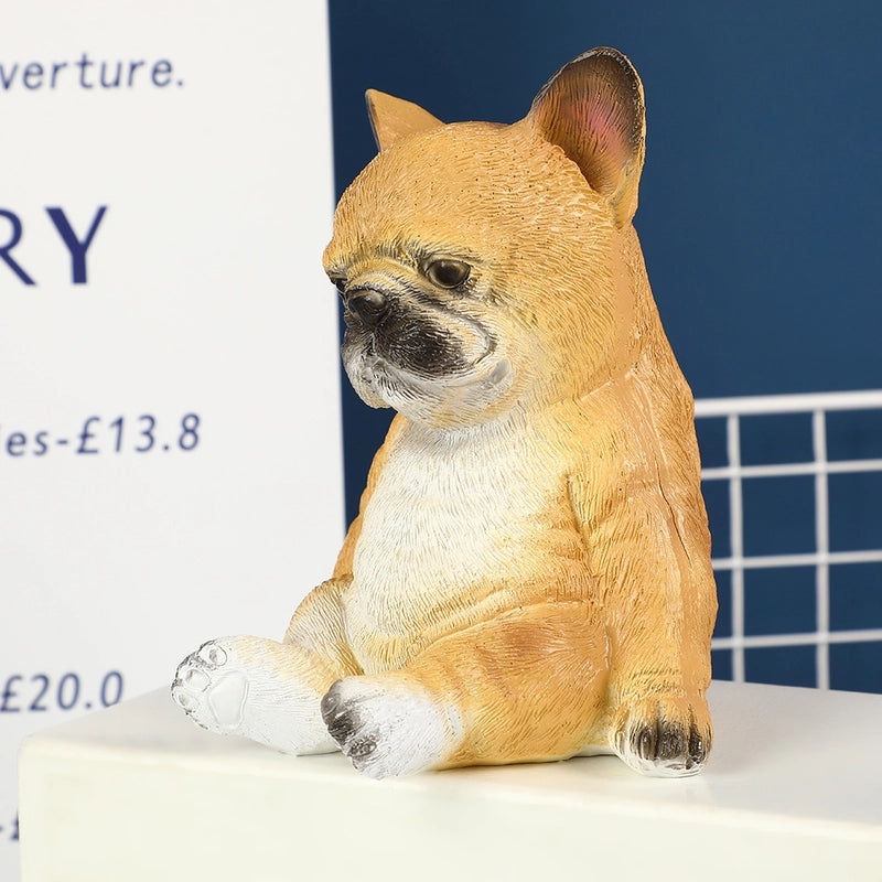 Cartoon Dog Resin Figurines Cute Plastic Animal Ornaments Home Decorative Accents|Home Decor Ornaments