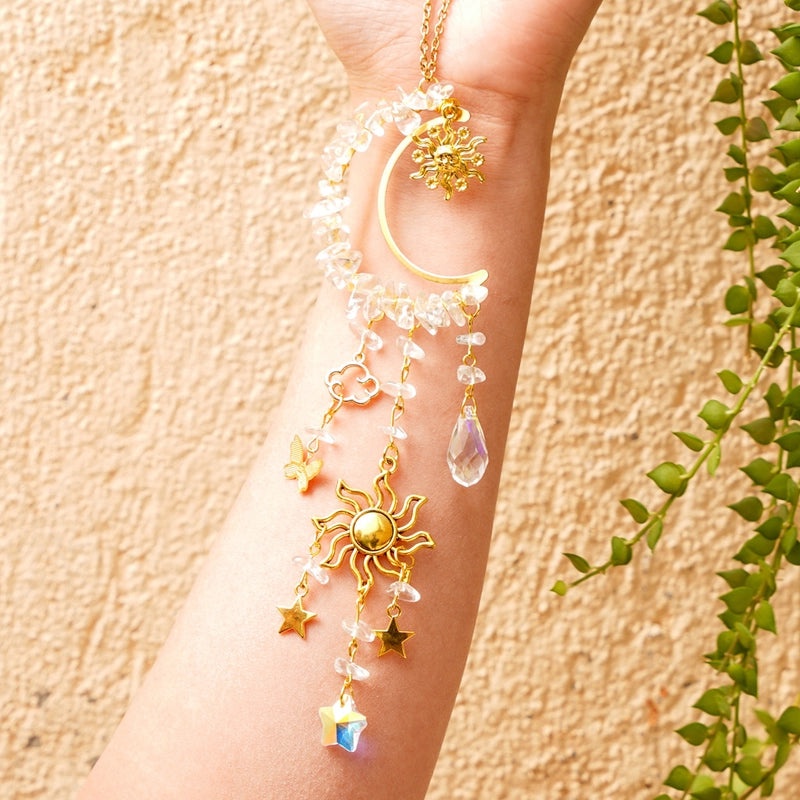 2 Pieces Bohemian Moon Crystal Suncatchers for Wall Decor|Home Decor