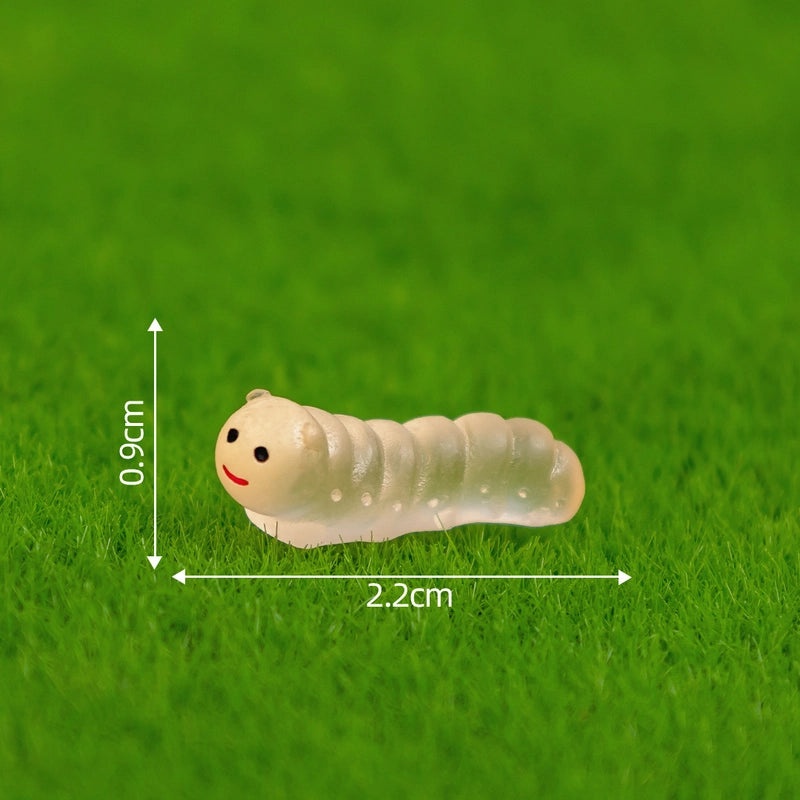 Glowing Moss Micro Landscape with Realistic Caterpillar for Succulent Garden DIY Decorative Miniature Ornaments|Garden Decor Accessories