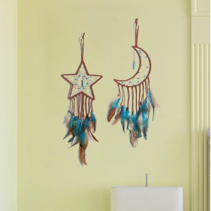 Minimalist Star Moon Feather Dreamcatcher Wall Hanging Decor|Home Decor & Wall Art