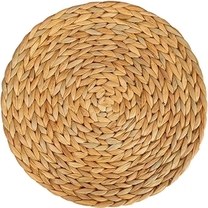 Vintage Style Solid Color Woven Water Hyacinth Placemat | Home & Kitchen Tableware
