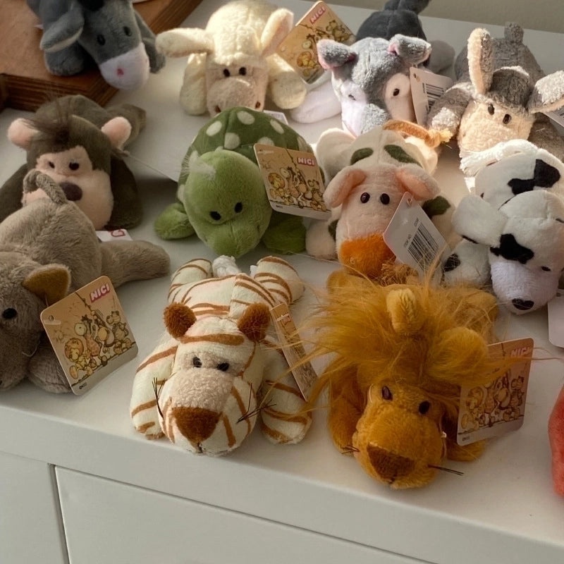 Cute Fried Fur Lion Plush Magnet Cartoon Animal Monkey Pig Refrigerator Sticker Rearview Mirror Doll Ornaments|Car Accessories