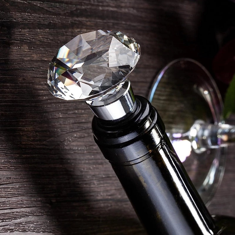 Elegant Solid Color Crystal Wine Bottle Stopper Aluminium Alloy | Kitchen & Dining Accessories