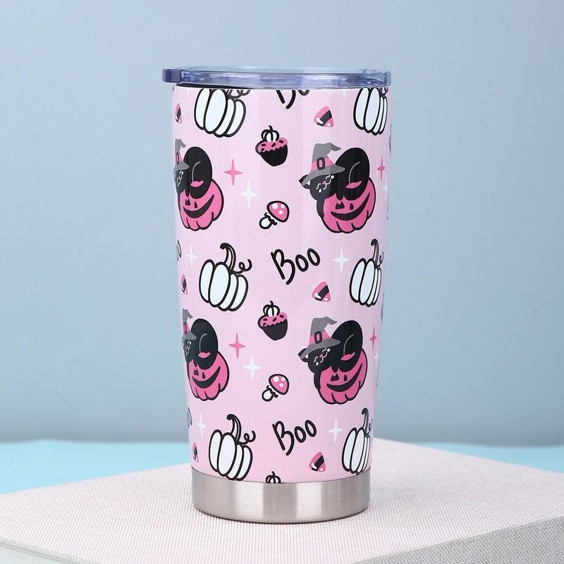 Halloween Pumpkin Bat Skull Stainless Steel Water Bottle 500ml | Halloween Accessories