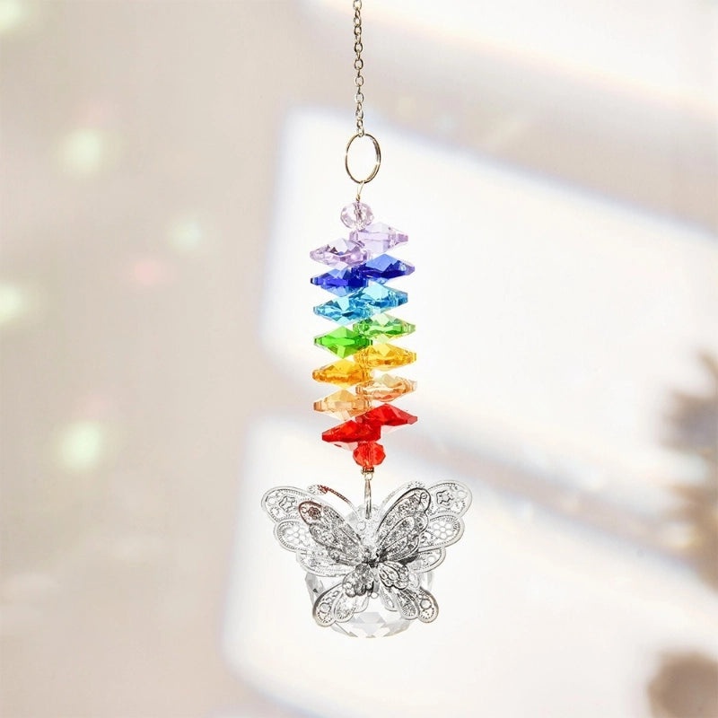 Minimalist Butterfly Crystal Suncatcher Wind Chime Decorative Wall Hanging|Home Decor