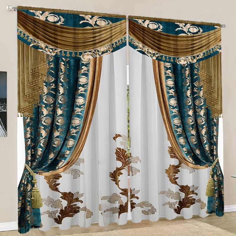 2pcs European Style 3D Digital Printed Curtains Set|Home Decor Curtains