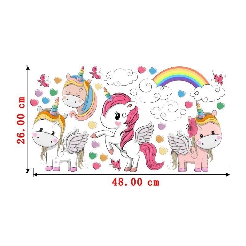 Cartoon Watercolor Animal Wall Stickers for Kids Room Self-adhesive PVC Rabbit Baby Nursery Decor|Kids Room Decor