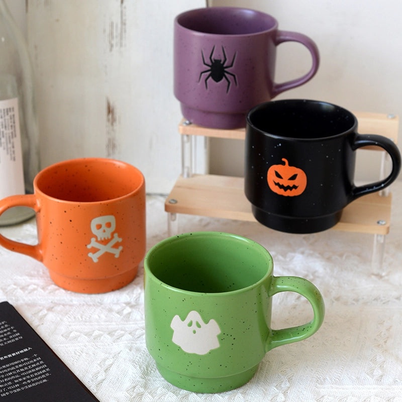 KEEPIN® Halloween Cartoon Ceramic Mug Set Funny Stacked Water Cups|Kitchen & Dining