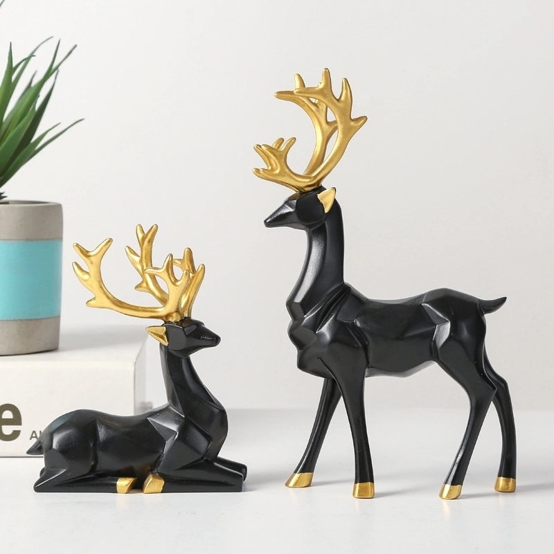Minimalist Christmas Elk Resin Ornament Holiday Artificial Decoration|Christmas Decorations
