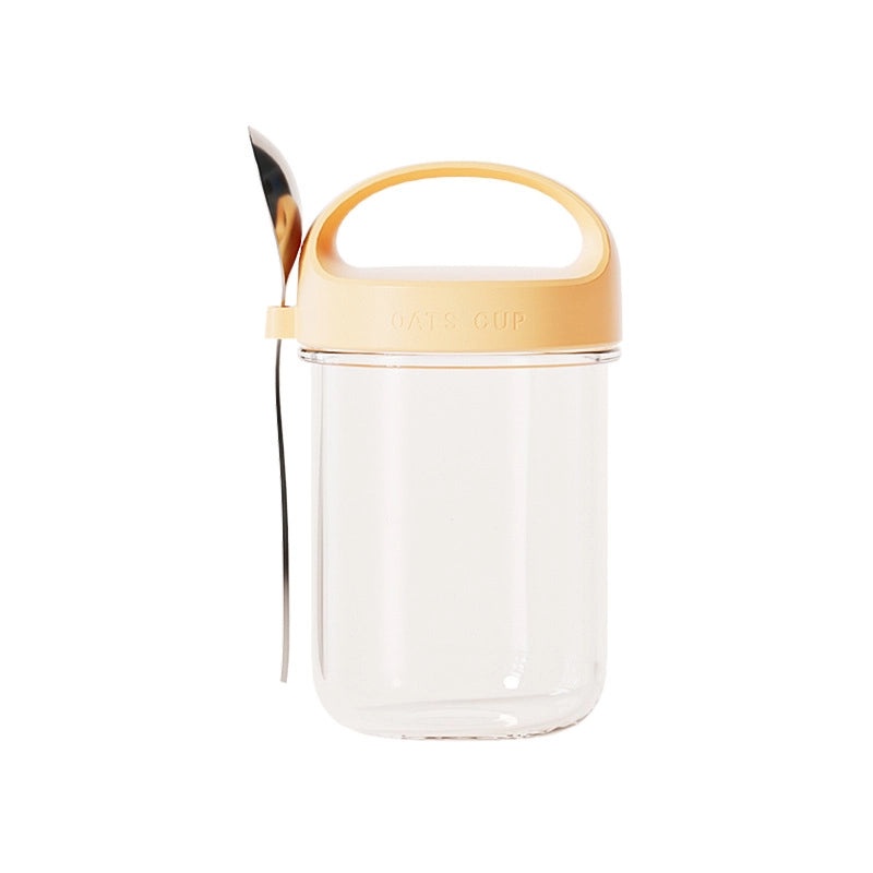 Large Glass Jar with Spoon for Overnight Oats, Yogurt, Milkshakes, Cereal | Kitchen Storage & Drinkware