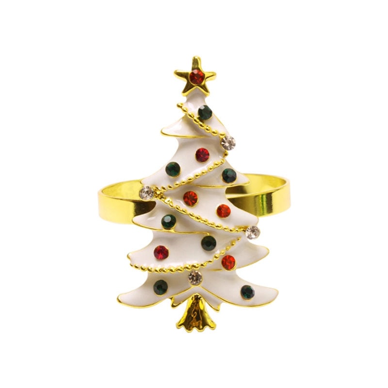 Christmas Cartoon Santa Claus Alloy Napkin Ring Casual Elegant Holiday Table Decor | Holiday Tableware