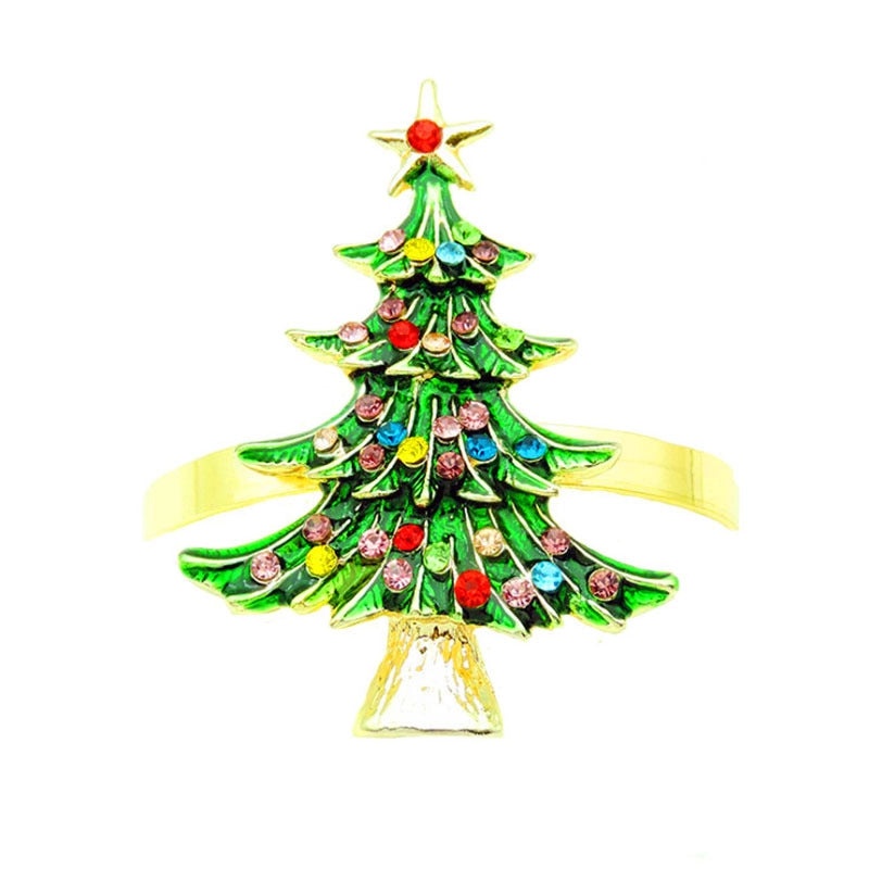 Christmas Cartoon Santa Claus Alloy Napkin Ring Casual Elegant Holiday Table Decor | Holiday Tableware