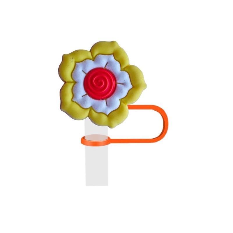 Adorable Floral PVC Straw Cap for Drinks 1 Piece | Drink Accessories