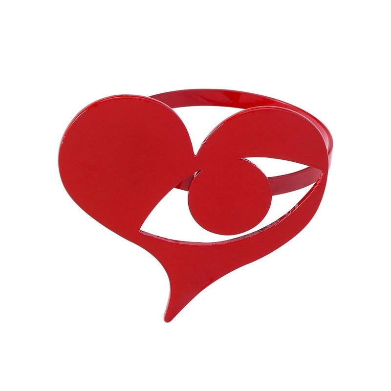 Valentine's Day Red Heart Flower Alloy Napkin Ring Casual Elegant Pastoral Style 1 Piece|Home Decor Tableware