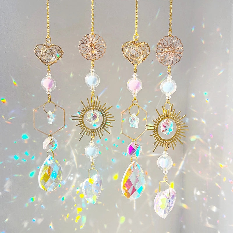 Elegant Geometric Heart Crystal Pendant Wall Décor | Home Decoration