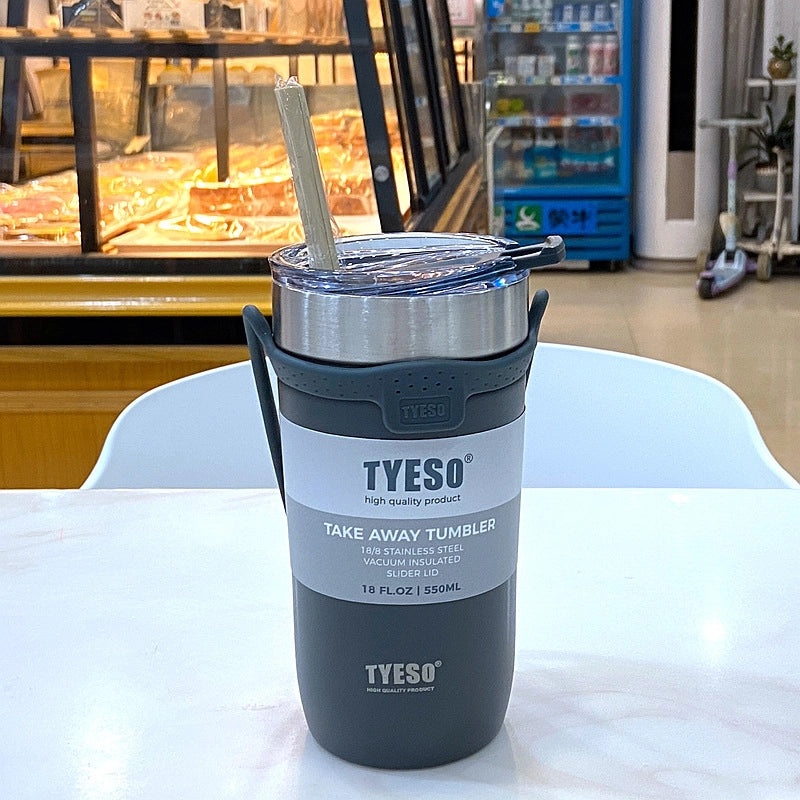 Portable Stainless Steel Vacuum Insulated Coffee Cup with Rope Handle for Outdoor, Car Use | Travel Mugs & Tumblers