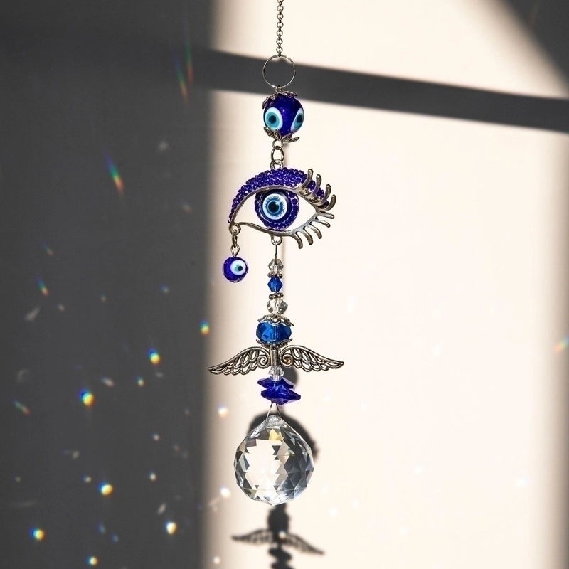 Elegant Demon Eye Crystal Sun Catcher Pendant|Home Decor & Lighting