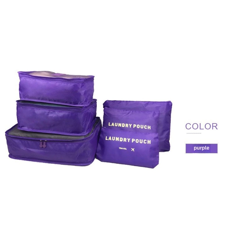 6-piece Korean Travel Storage Bag Set Oxford Cloth Organizer for Underwear Bra Shoes|Travel Accessories