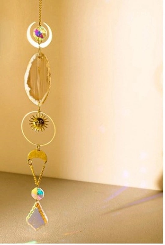 Elegant Agate Water Droplet Suncatcher Wind Chime | Home Decor & Wall Art