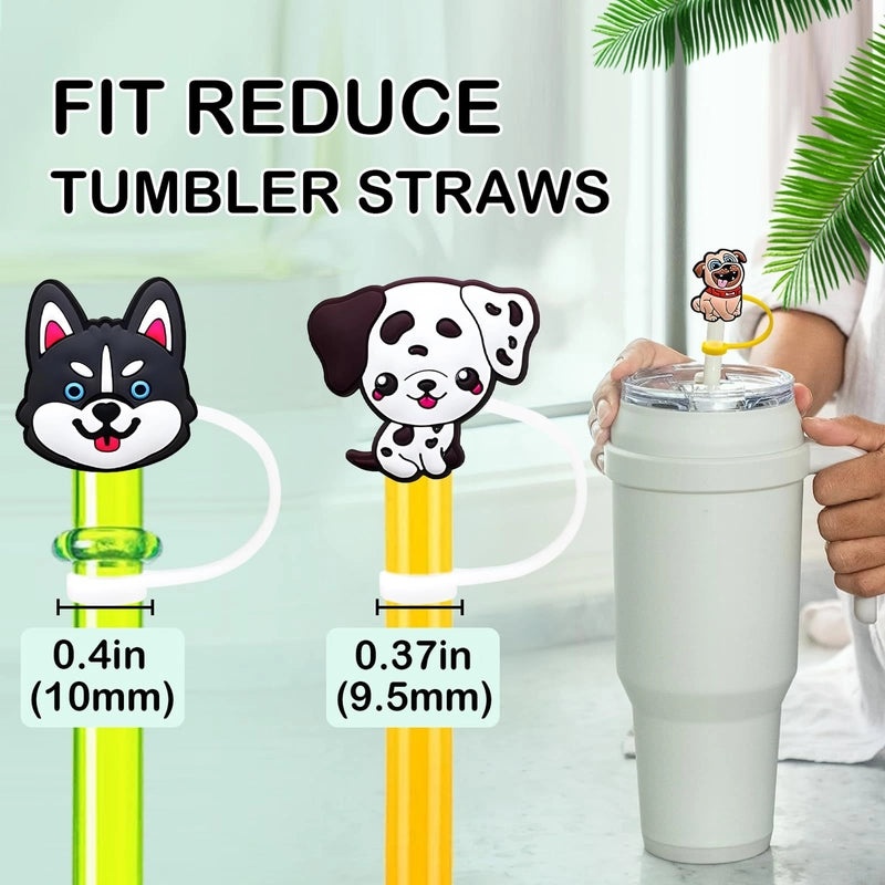 Tropical Animal Fruit Silica Gel Straw Cap Set Cute INS Style | Drinkware Accessories