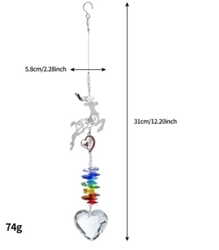 Vintage Christmas Reindeer Crystal Wind Chime Wall Hanging Decoration|Home Decor