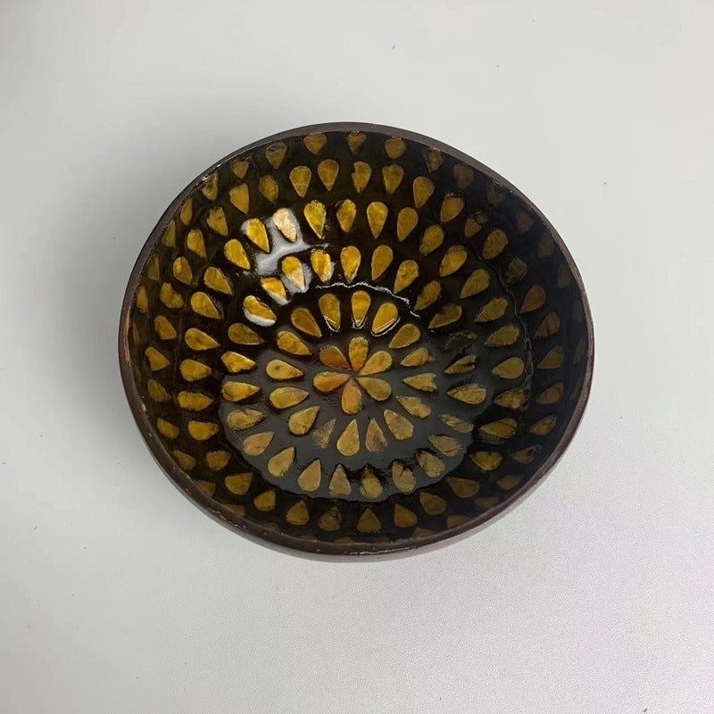 Natural Coconut Shell Charcoal Tableware Plate | Eco-Friendly Dining Accessories