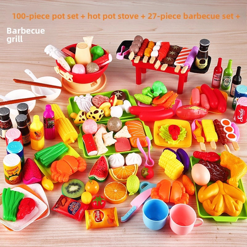 儿童厨房玩具海鲜水果蔬菜烧烤火锅仿真食品套装|儿童玩具