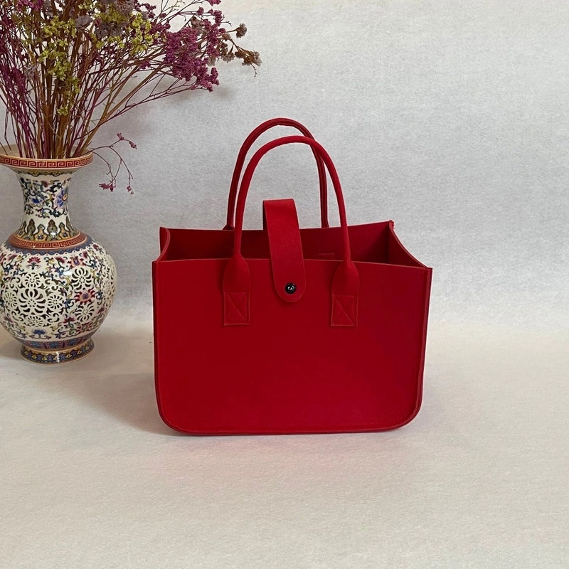 Elegant Women's Felt Square Buckle Handbag for Streetwear | Fashion Handbags & Accessories