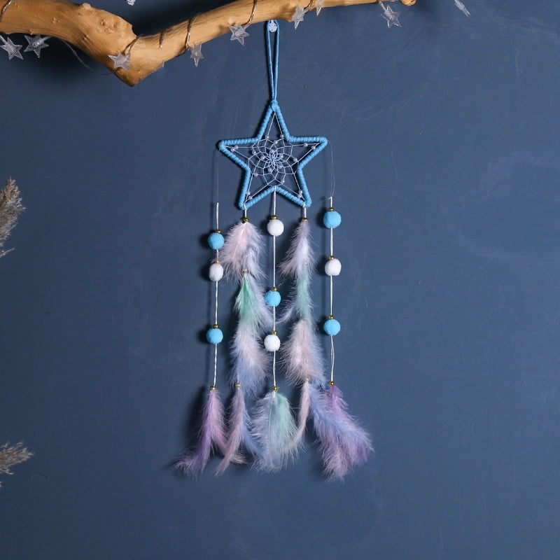 Minimalist Star Moon Cat Feather Dreamcatcher Decor for Home Wall Hanging|Home Decor & Accessories