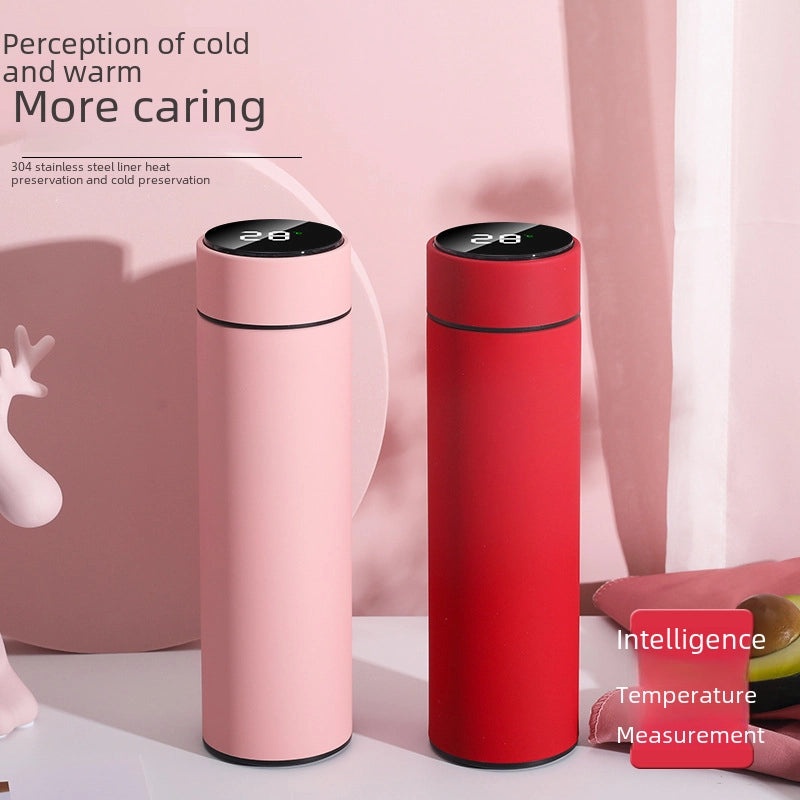 智能温度测量保温杯 LED触控显示水杯 哑光创意商务礼品 定制LOGO|智能温控水杯