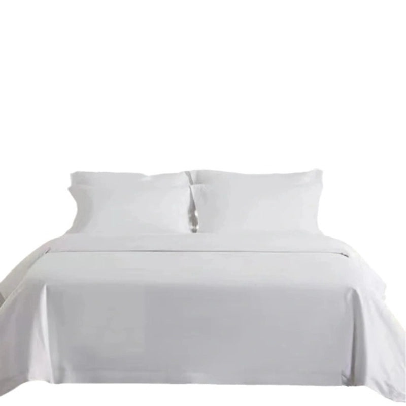 Pure Cotton Hotel Bedding Set Four-piece White Satin Quilt Cover Sheet Pillowcase | Home Textiles