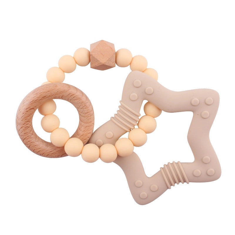 Adorable Star-Shaped Beech Wood and Silicone Baby Accessories | Baby Accessories