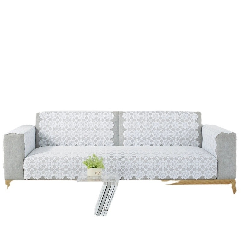 Thickened Lace Tablecloth Non-slip Square Sofa Cover Multi-functional Knitted Chiffon Towel|家居纺织品