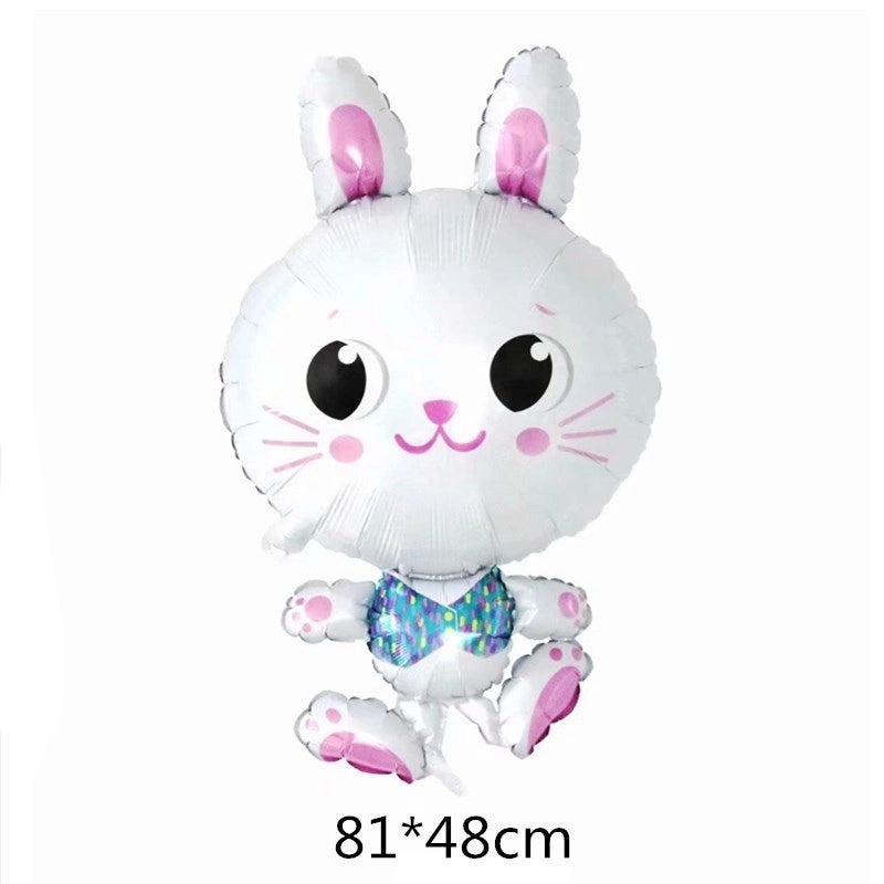 Cartoon Easter Bunny Aluminum Foil Balloons for Forest Theme Birthday Party | Party Supplies Balloons