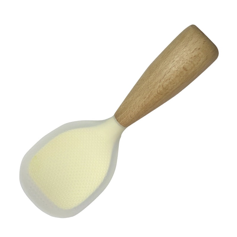 Heat-resistant Silicone Rice Spoon with Non-slip Wooden Handle | Kitchen Utensils & Gadgets