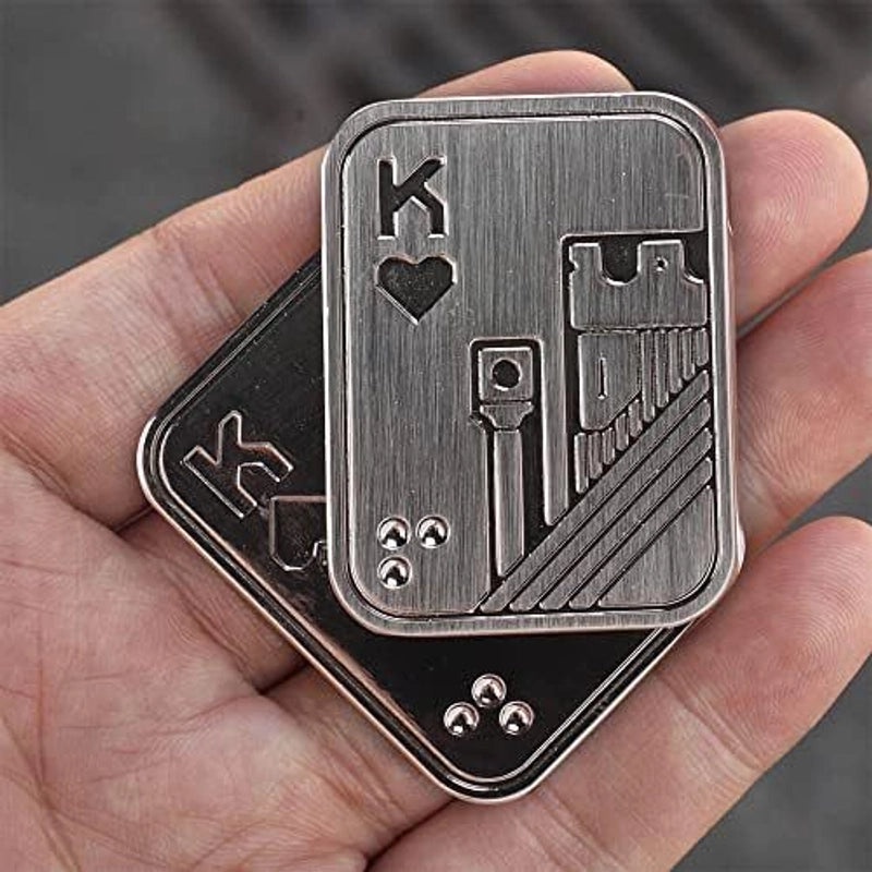 Magnetic Metal Fingertip Gyro Decompression Toy EDC Push Card Three-layer Sound Wave Pop Coin|EDC Toys & Gadgets